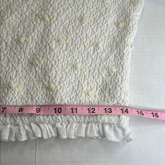 FREE PEOPLE CECELIA SMOCKED EMBROIDERED FLORAL CROPPED TOP SZ M - Picture 15 of 16